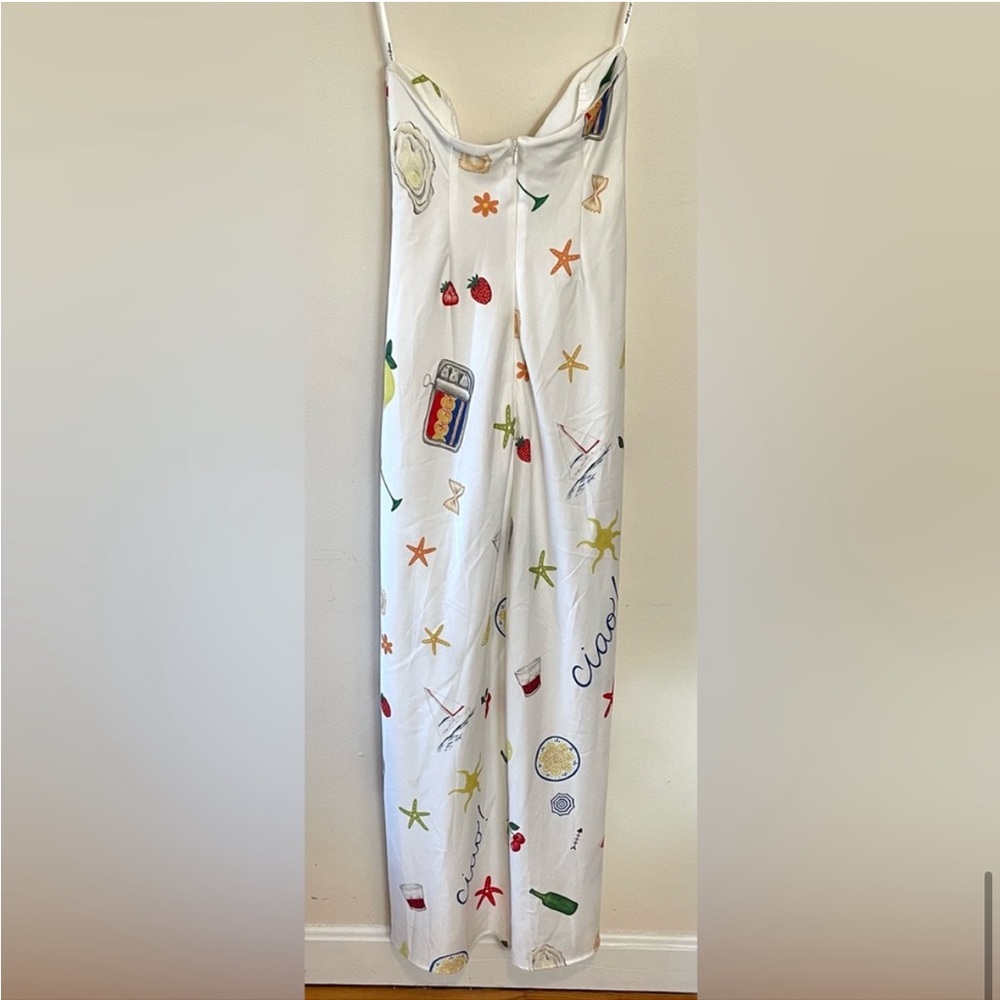 For Love And Lemons White Strapless Maxi Dress with Multicolor Motifs - Picture 9 of 13